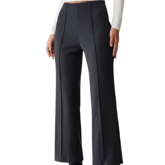 OGL Pants - OGL Wool Blend Pintuck Slight Flare Pull On Cropped Pants Size MEDIUM